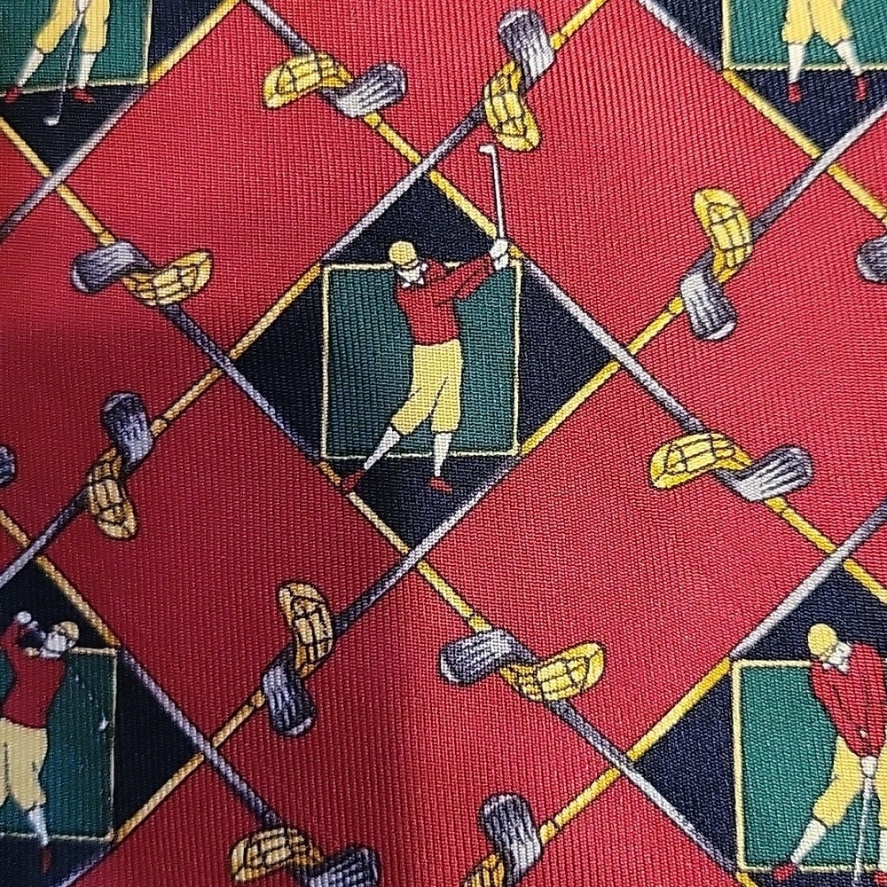 Tommy Hilfiger Vintage 100% Italian Silk Golf Theme Ties 3 Piece Lot Made in USA - Picture 11 of 14